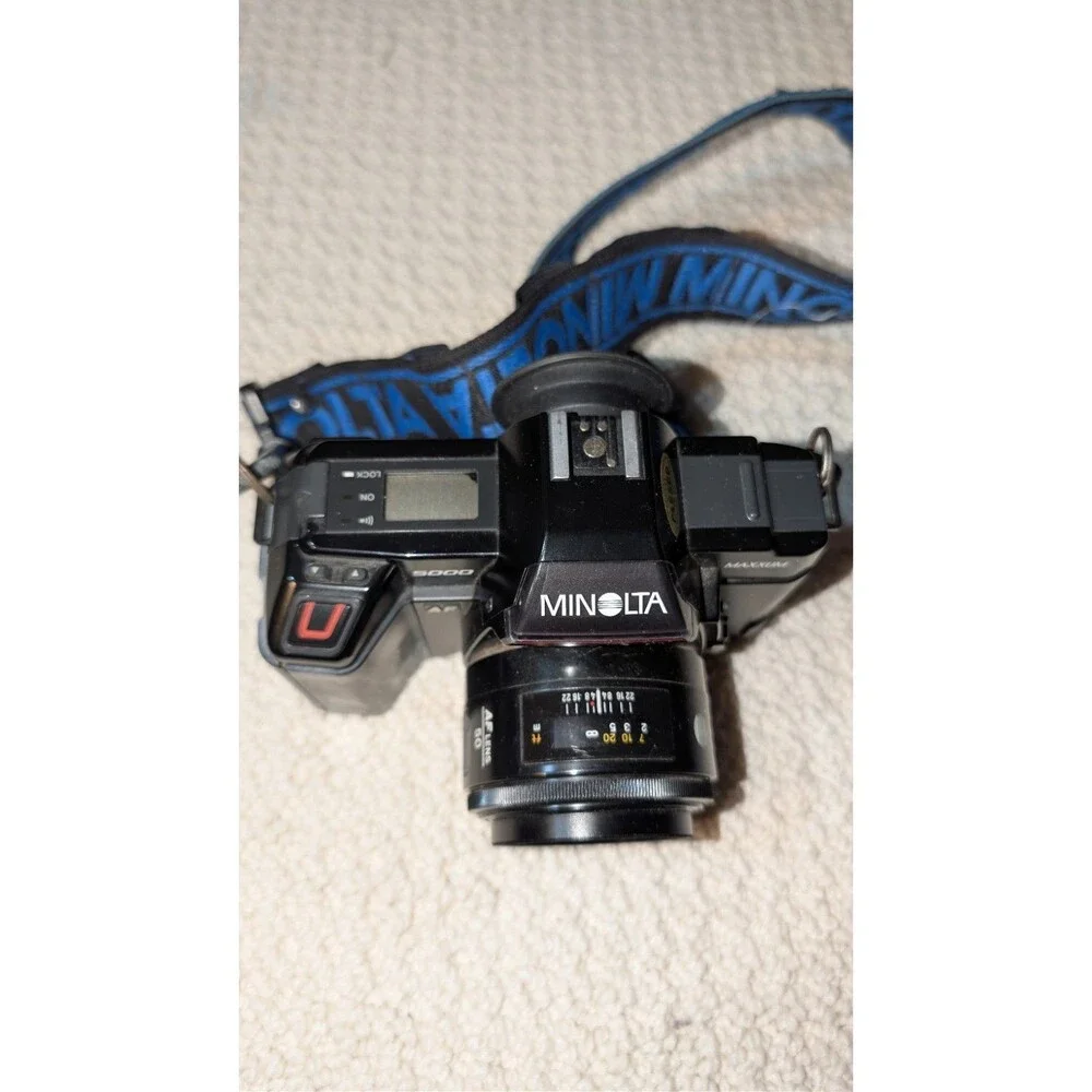 COMPLETE Minolta Maxxum 5000 35mm SLR Film Camera w Original Box & Accessories